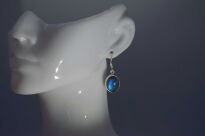 Kolczyki Wiszące Niebieski Labradoryt Srebro 925 - 7