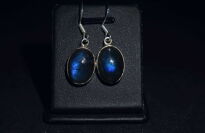 Kolczyki Wiszące Niebieski Labradoryt Srebro 925 - 15