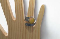 Pierścionek srebrny z opalem etiopskim duży pomarańczowy owal | ręcznie wykonany - 10