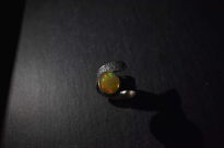 Pierścionek srebrny z opalem etiopskim duży pomarańczowy owal | ręcznie wykonany - 11