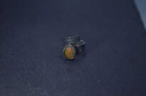 Pierścionek srebrny z opalem etiopskim duży pomarańczowy owal | ręcznie wykonany - 3