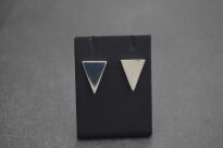 Kolczyki srebrne 925 trójkąty minimalistyczne sztyfty gładkie geometryczne - 6