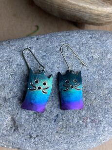 Kolczyki koty z tytanu