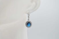 Kolczyki z Niebieską Cyrkonią Wiszace Srebro 925 Markiza - 2