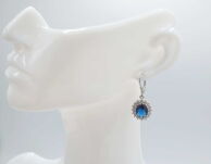 Kolczyki z Niebieską Cyrkonią Wiszace Srebro 925 Markiza - 3