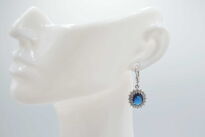 Kolczyki z Niebieską Cyrkonią Wiszace Srebro 925 Markiza - 4