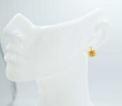 Kolczyki Bursztyn Bałtycki Zapięcie Angielskie Srebro Pozłocone 925 - 5