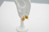 Kolczyki Bursztyn Bałtycki Zapięcie Angielskie Srebro Pozłocone 925 - 7