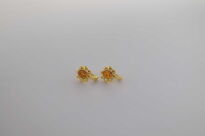 Kolczyki Bursztyn Bałtycki Zapięcie Angielskie Srebro Pozłocone 925 - 8