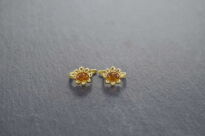 Kolczyki Bursztyn Bałtycki Zapięcie Angielskie Srebro Pozłocone 925 - 9