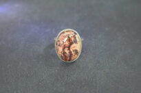 Pierścionek z Opalem Meksykańskim w Skale Macierzystej  Rękodzieło w Srebrze 925 r.17 - 3