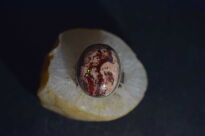 Pierścionek z Opalem Meksykańskim w Skale Macierzystej  Rękodzieło w Srebrze 925 r.17 - 8