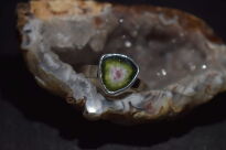 Pierścionek Turmalin Arbuzowy r.15 Srebro 925 - 9