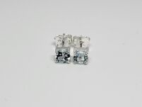 Małe Kolczyki Topaz Sztyft Srebro 925 Naturalnie Niebieski Topaz - 3