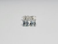 Małe Kolczyki Topaz Sztyft Srebro 925 Naturalnie Niebieski Topaz - 2