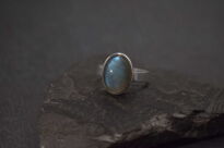 Pierścionek srebrny 925 z labradorytem naturalnym owal ręcznie robiony unikat r.18 - 7