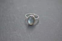 Pierścionek srebrny 925 z labradorytem naturalnym owal ręcznie robiony unikat r.18 - 15