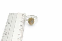 Pierścionek srebrny 925 z labradorytem naturalnym owal ręcznie robiony unikat r.18 - 16