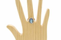 Pierścionek srebrny 925 z labradorytem naturalnym owal ręcznie robiony unikat r.18 - 5