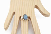 Pierścionek srebrny 925 z labradorytem naturalnym owal ręcznie robiony unikat r.18 - 8