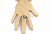 Pierścionek srebrny 925 z labradorytem naturalnym owal ręcznie robiony unikat r.18 - 13