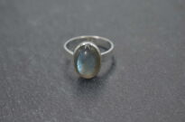 Pierścionek srebrny 925 z labradorytem naturalnym owal ręcznie robiony unikat r.18 - 10