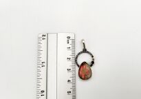 Wisiorek z Opalem z Etiopii i Granatem Srebro 925 i Mała Złota Kuleczka - 17