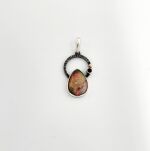 Wisiorek z Opalem z Etiopii i Granatem Srebro 925 i Mała Złota Kuleczka - 13