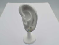 Srebrne kolczyki z naturalnym opalem etiopskim owalne srebro 925 - 10